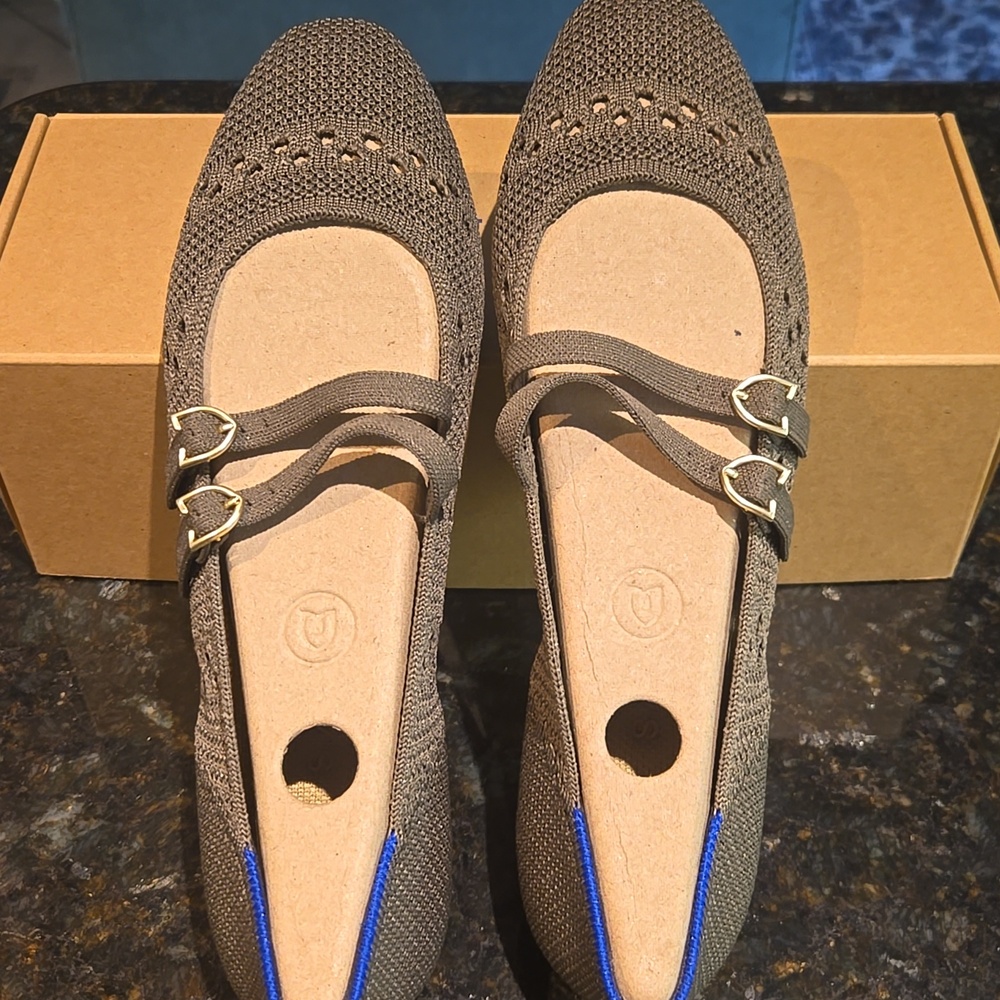 Rothy's The Double Buckle Mary Jane - Safari Crochet Size 9 NIB - Picture 5 of 8